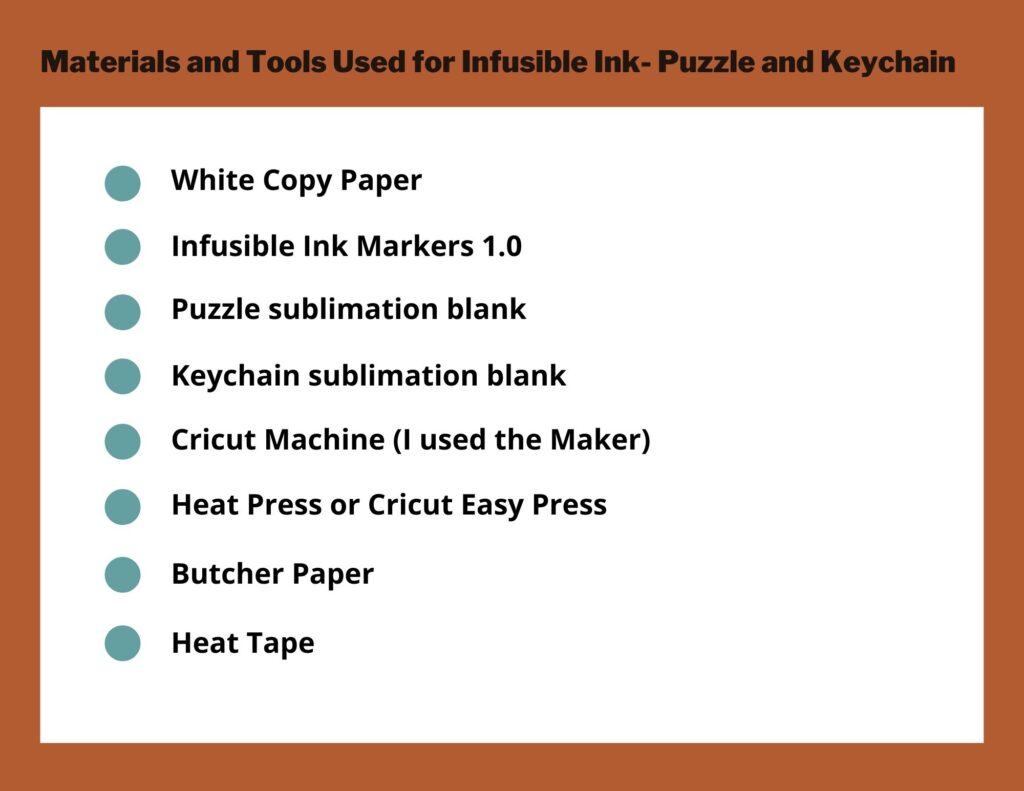 Cricut's Infusible Ink Markers with Sublimation Puzzle and Keychain –  Melissa Rae and Company